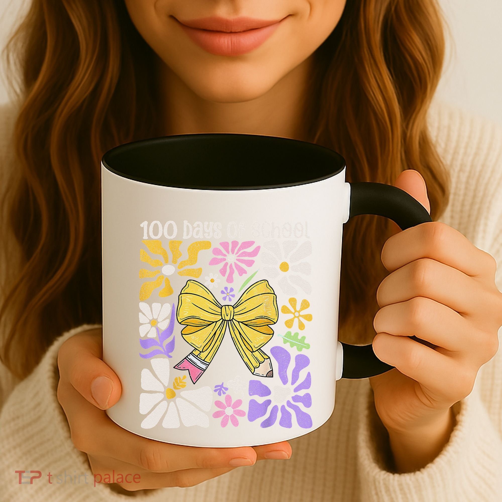 100 Days Of School Coquette Teacher 100th Day Groovy Boho Coffee Mug