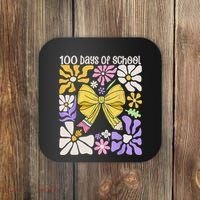 100 Days Of School Coquette Teacher 100th Day Groovy Boho Coaster thumb 0