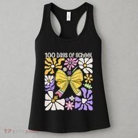 100 Days Of School Coquette Teacher 100th Day Groovy Boho Women's Tank Top thumb 3