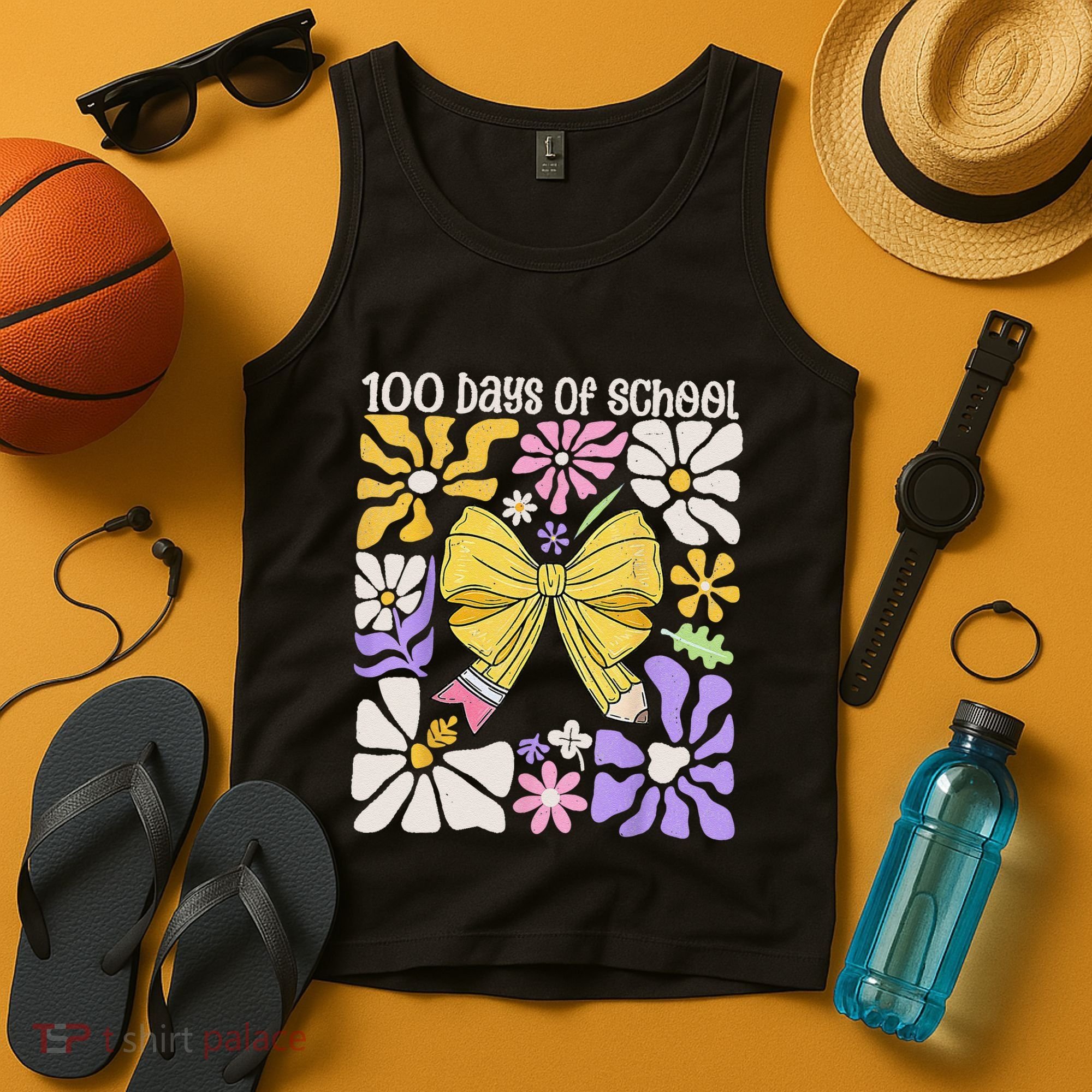 100 Days Of School Coquette Teacher 100th Day Groovy Boho Tank Top
