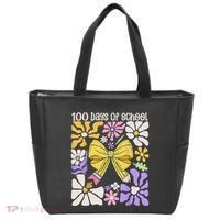 100 Days Of School Coquette Teacher 100th Day Groovy Boho Tote Bag thumb 0