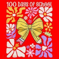 100 Days Of School Coquette Teacher 100th Day Groovy Boho Santa Hat thumb 1