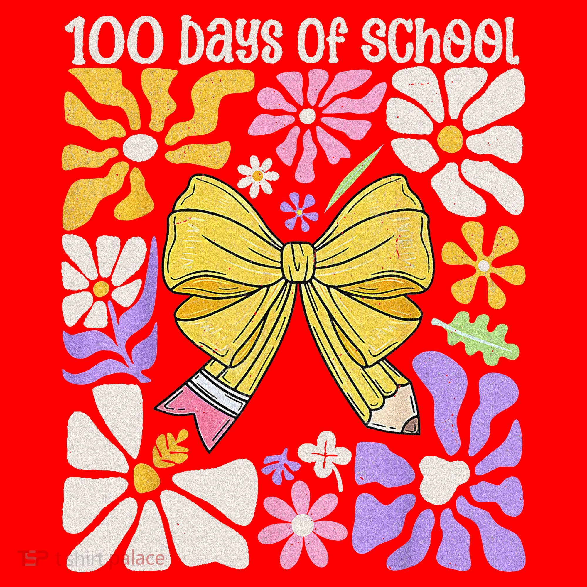 100 Days Of School Coquette Teacher 100th Day Groovy Boho Santa Hat