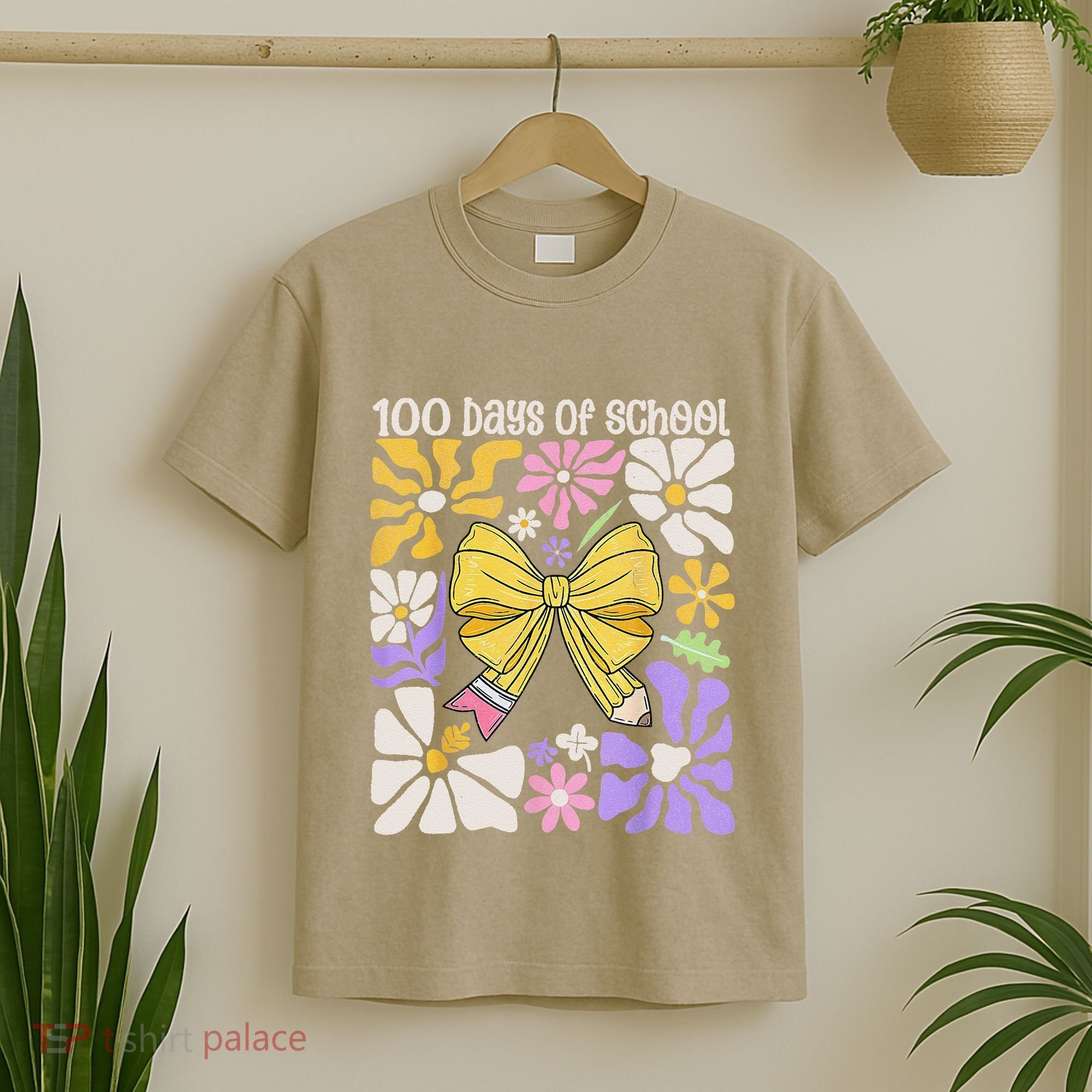 100 Days Of School Coquette Teacher 100th Day Groovy Boho T-Shirt