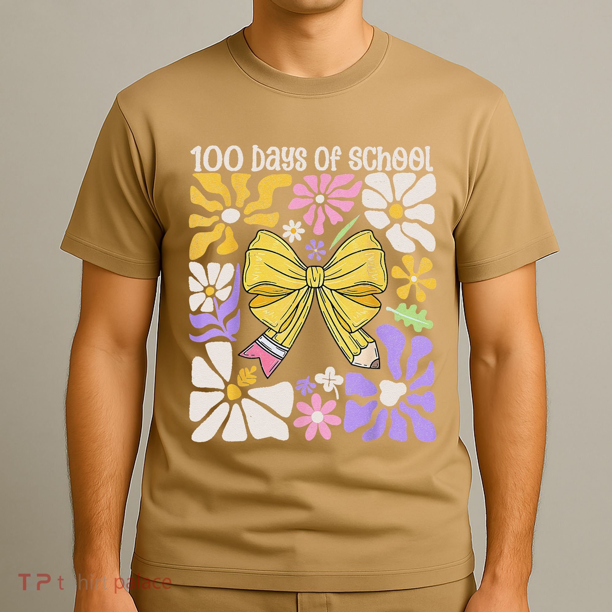 100 Days Of School Coquette Teacher 100th Day Groovy Boho T-Shirt
