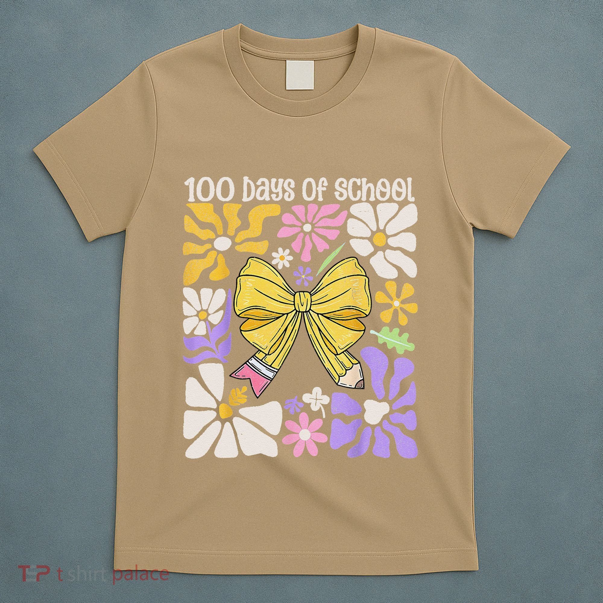 100 Days Of School Coquette Teacher 100th Day Groovy Boho T-Shirt