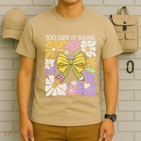 100 Days Of School Coquette Teacher 100th Day Groovy Boho T-Shirt thumb 6