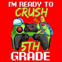 1St Day Of Fifth Grade  Ready To Crush 5Th Grade Santa Hat thumb 1