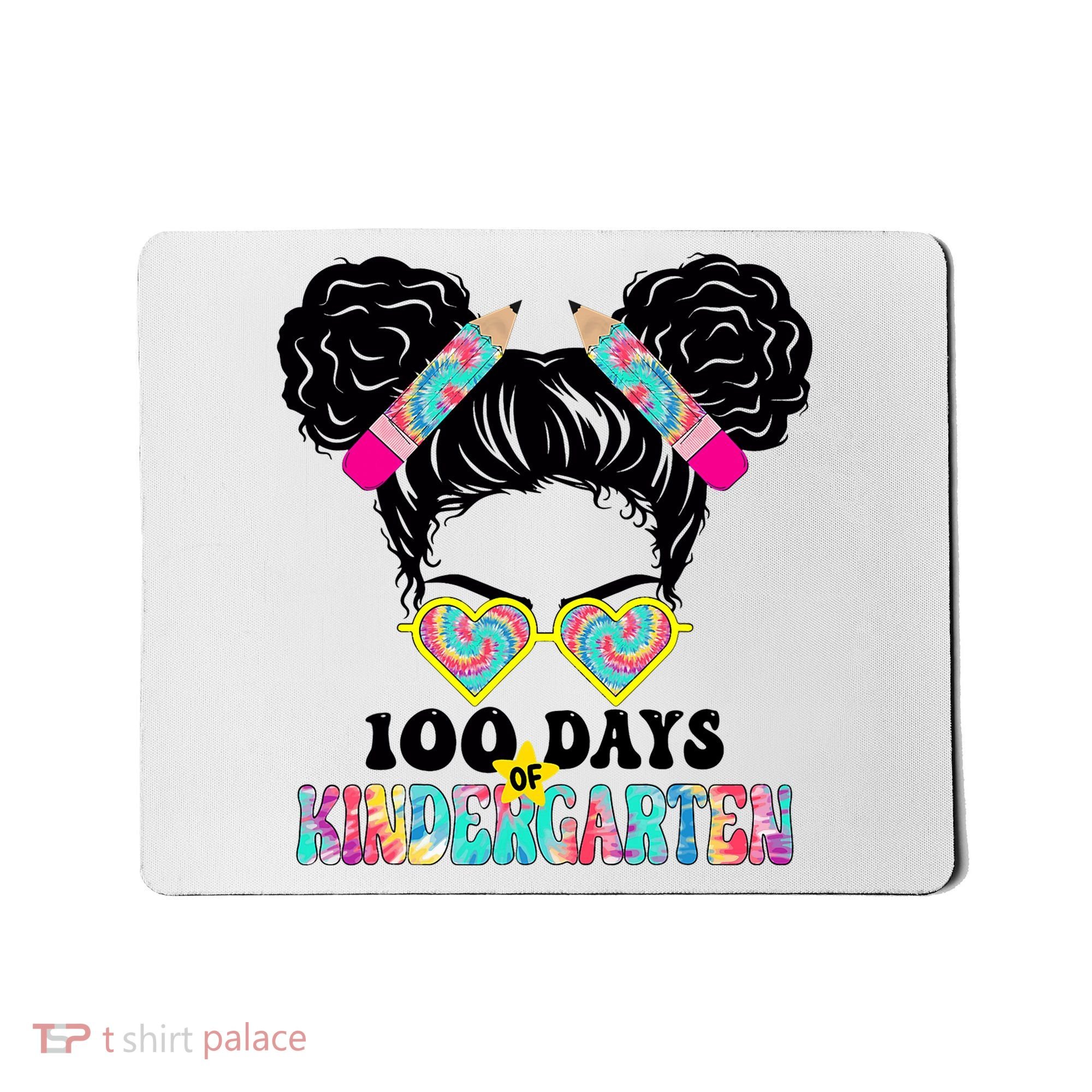 100 Days Of Kindergarten Girls Messy 100th Day Of School Mousepad
