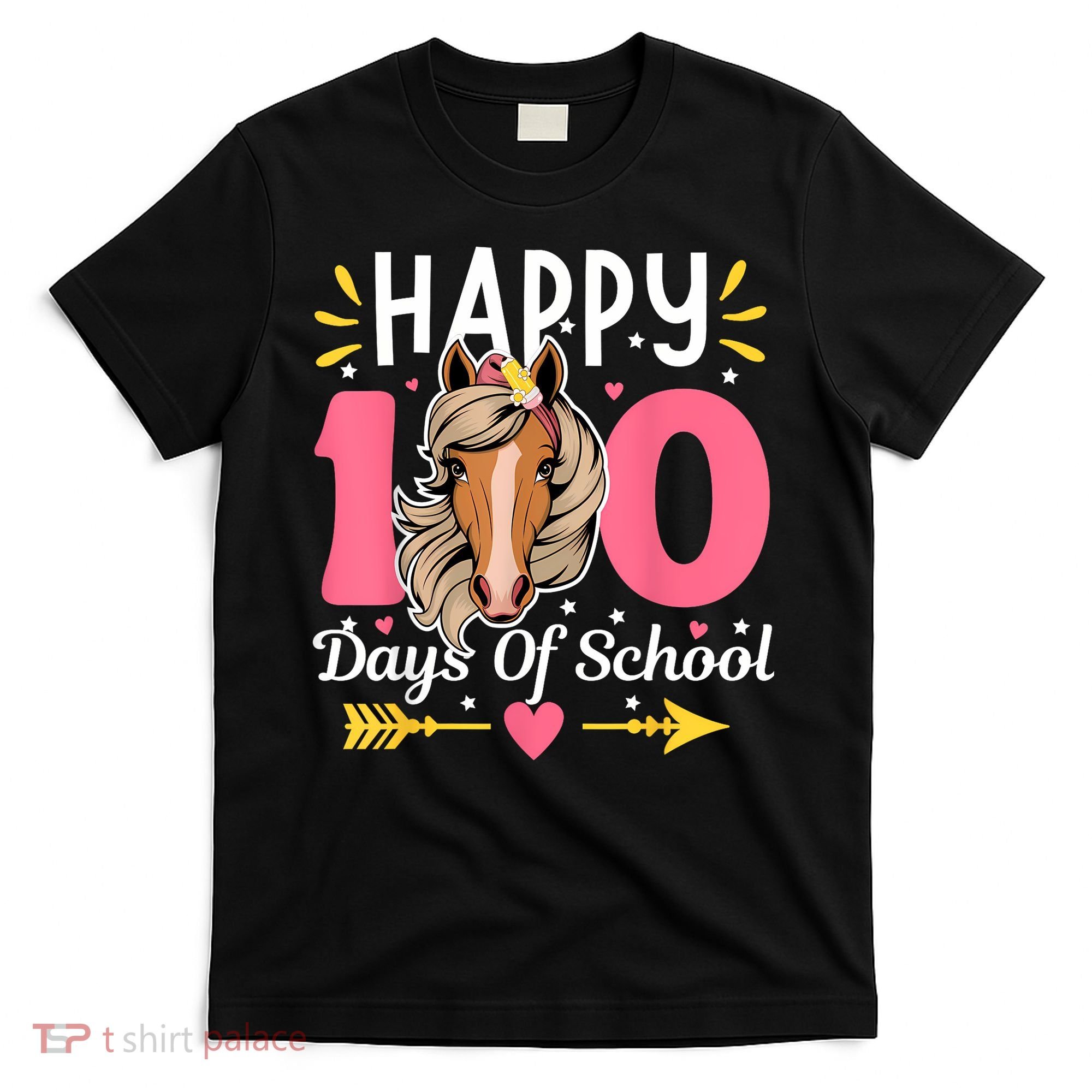 100 Days Of School Horse 100th Day Smarter Teacher T-Shirt
