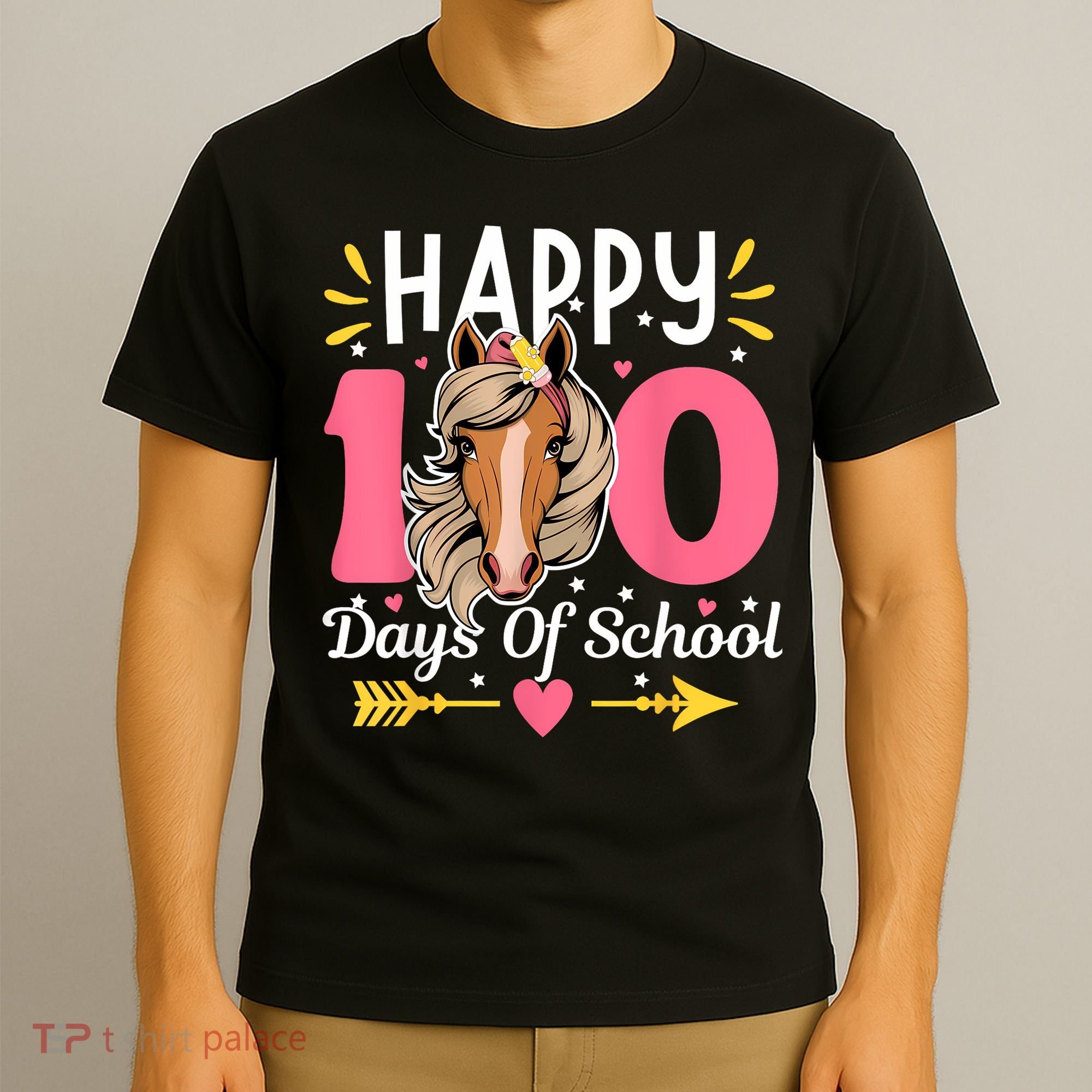 100 Days Of School Horse 100th Day Smarter Teacher T-Shirt