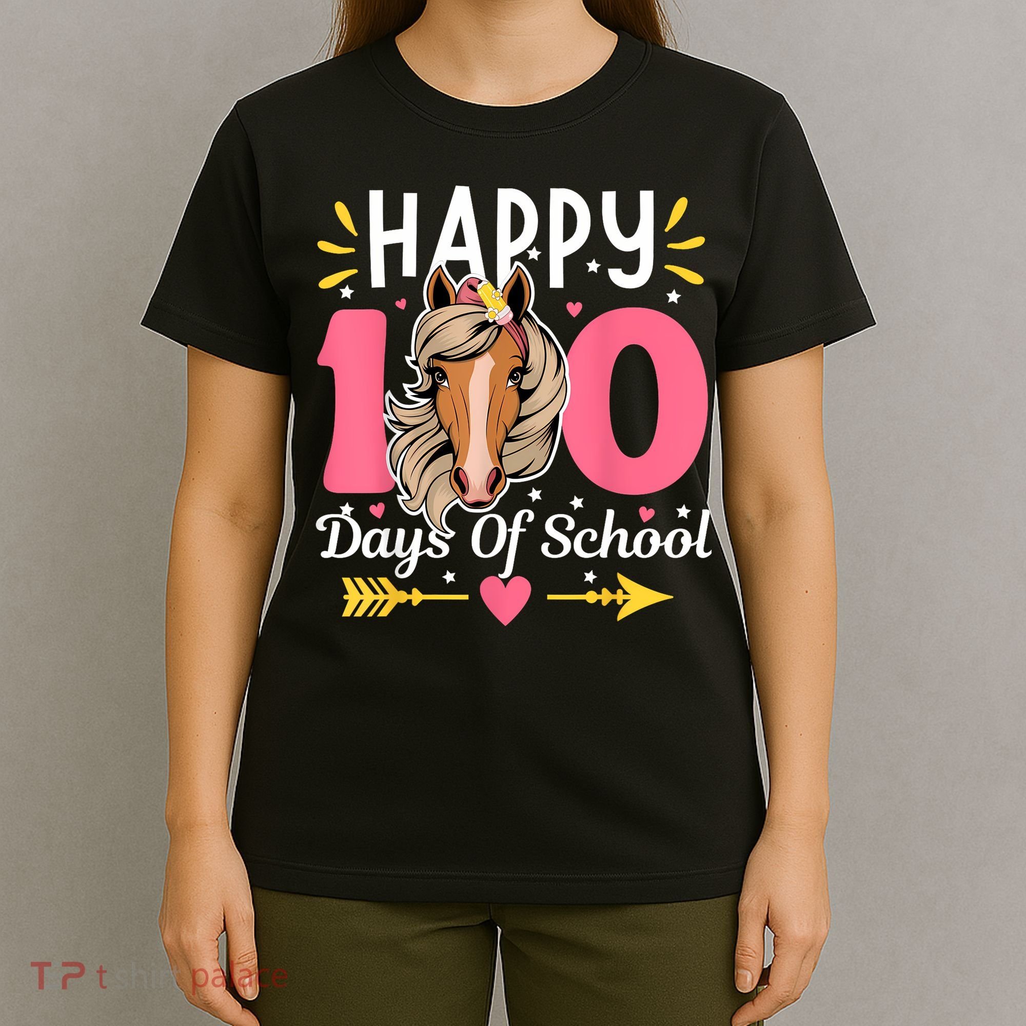 100 Days Of School Horse 100th Day Smarter Teacher T-Shirt