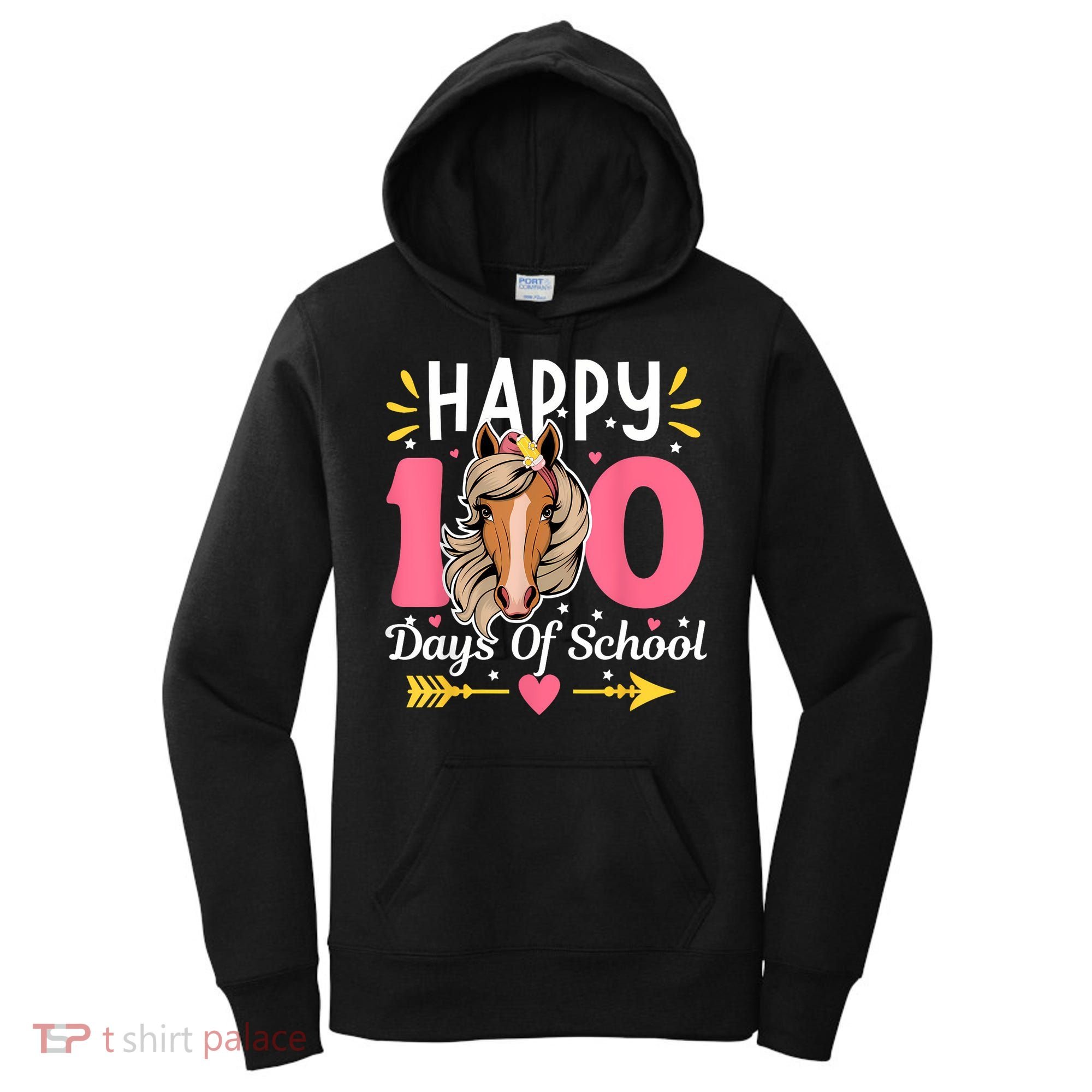 100 Days Of School Horse 100th Day Smarter Teacher Women's Hoodie