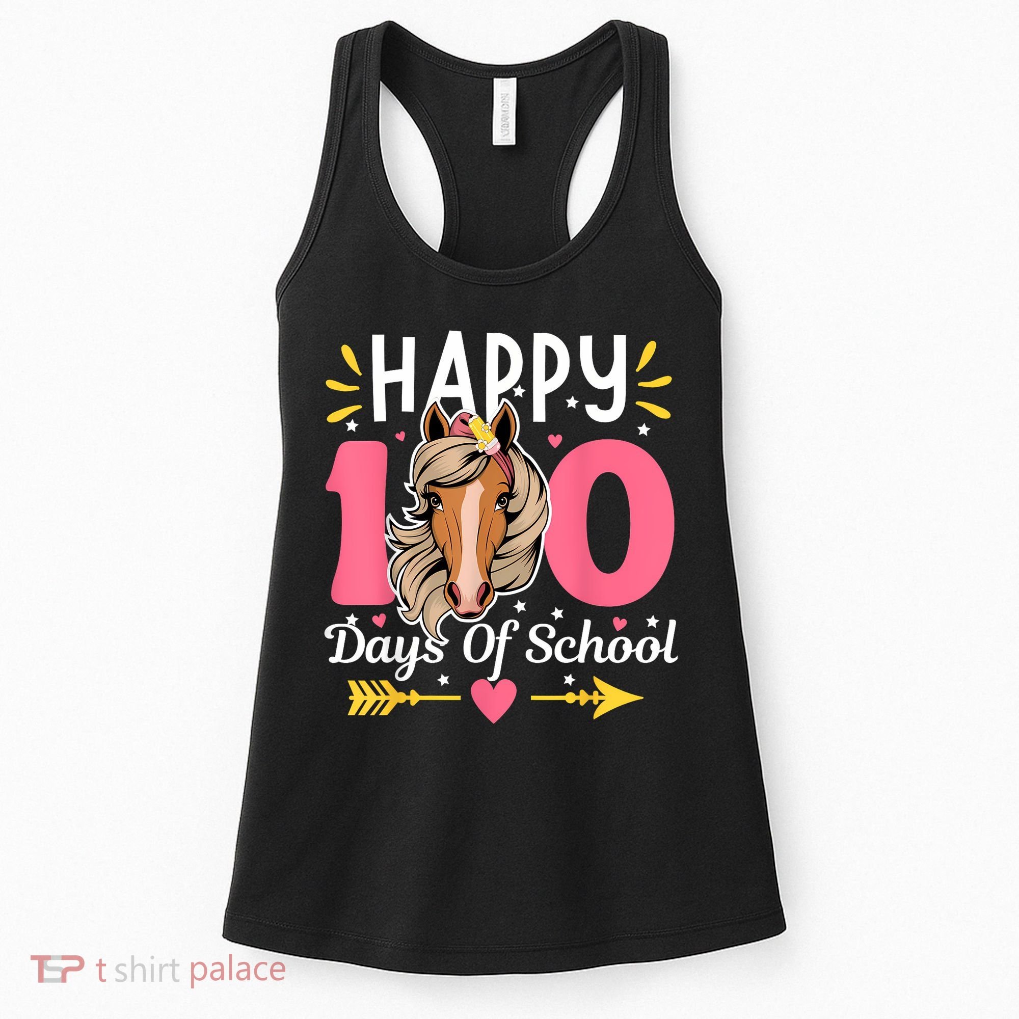 100 Days Of School Horse 100th Day Smarter Teacher Women's Tank Top