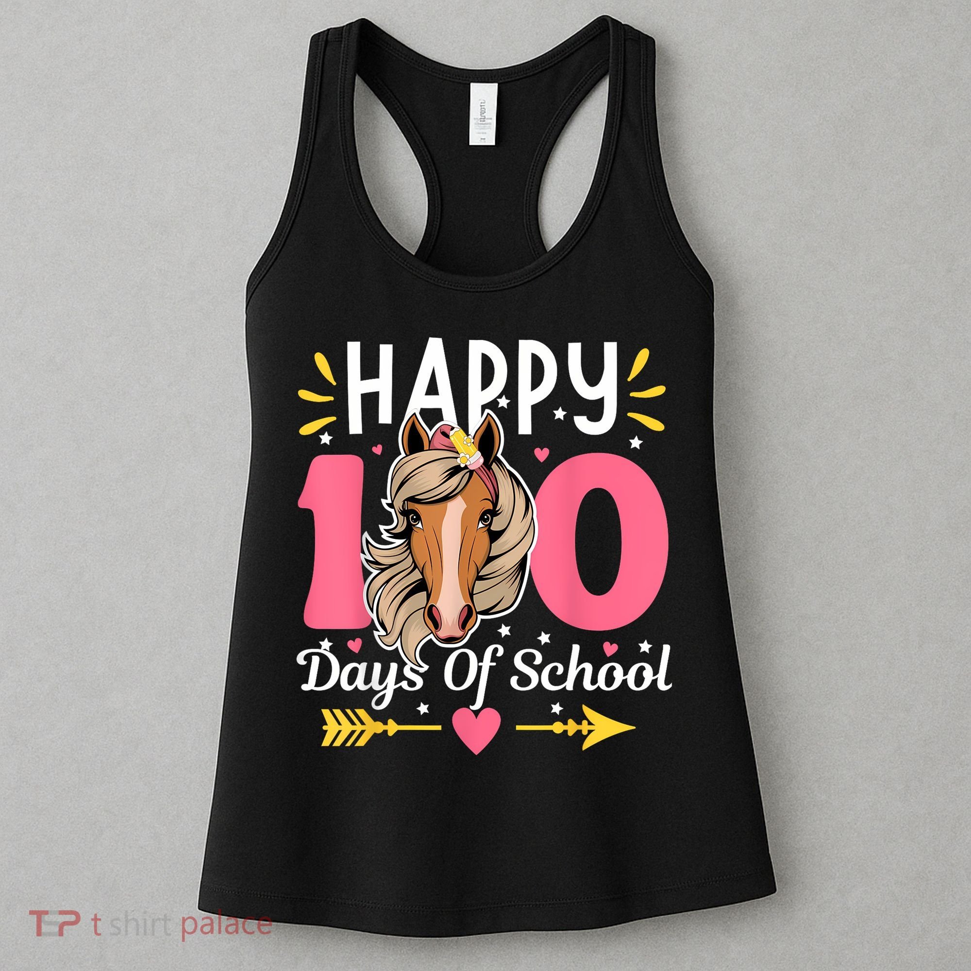100 Days Of School Horse 100th Day Smarter Teacher Women's Tank Top