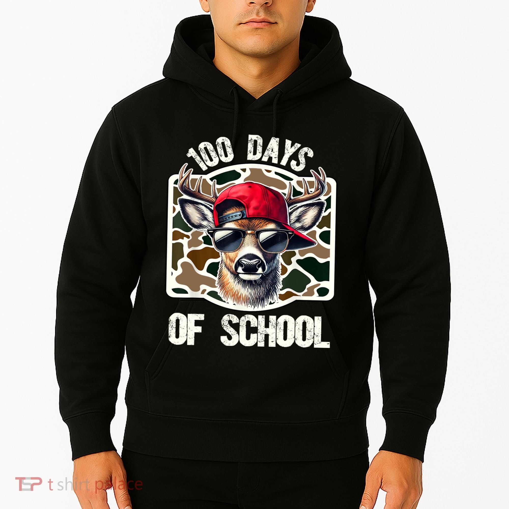 100 Days Of School Deer Hunting Deer Camo Hunter Hoodie