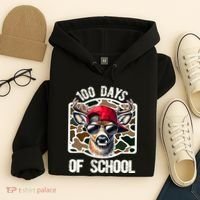 100 Days Of School Deer Hunting Deer Camo Hunter Hoodie thumb 4