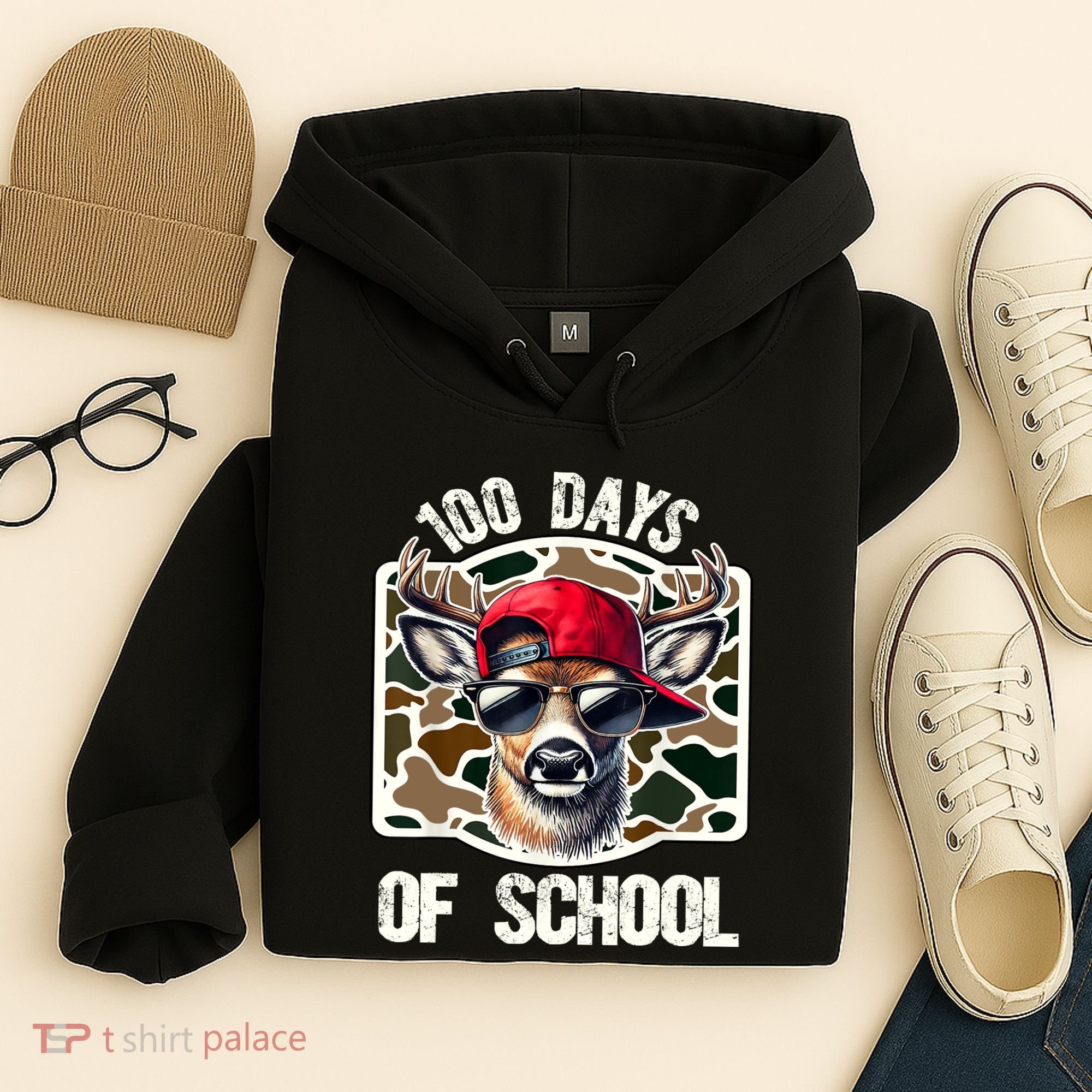 100 Days Of School Deer Hunting Deer Camo Hunter Hoodie