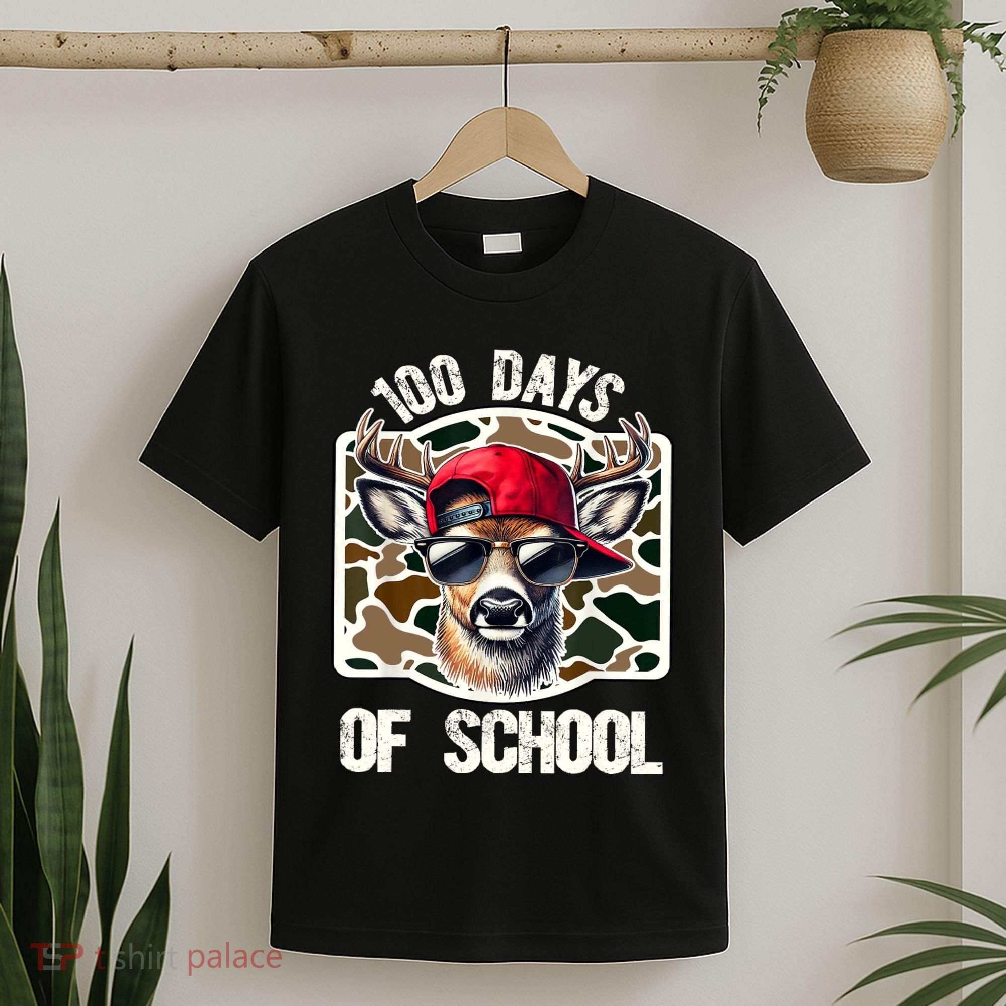 100 Days Of School Deer Hunting Deer Camo Hunter T-Shirt