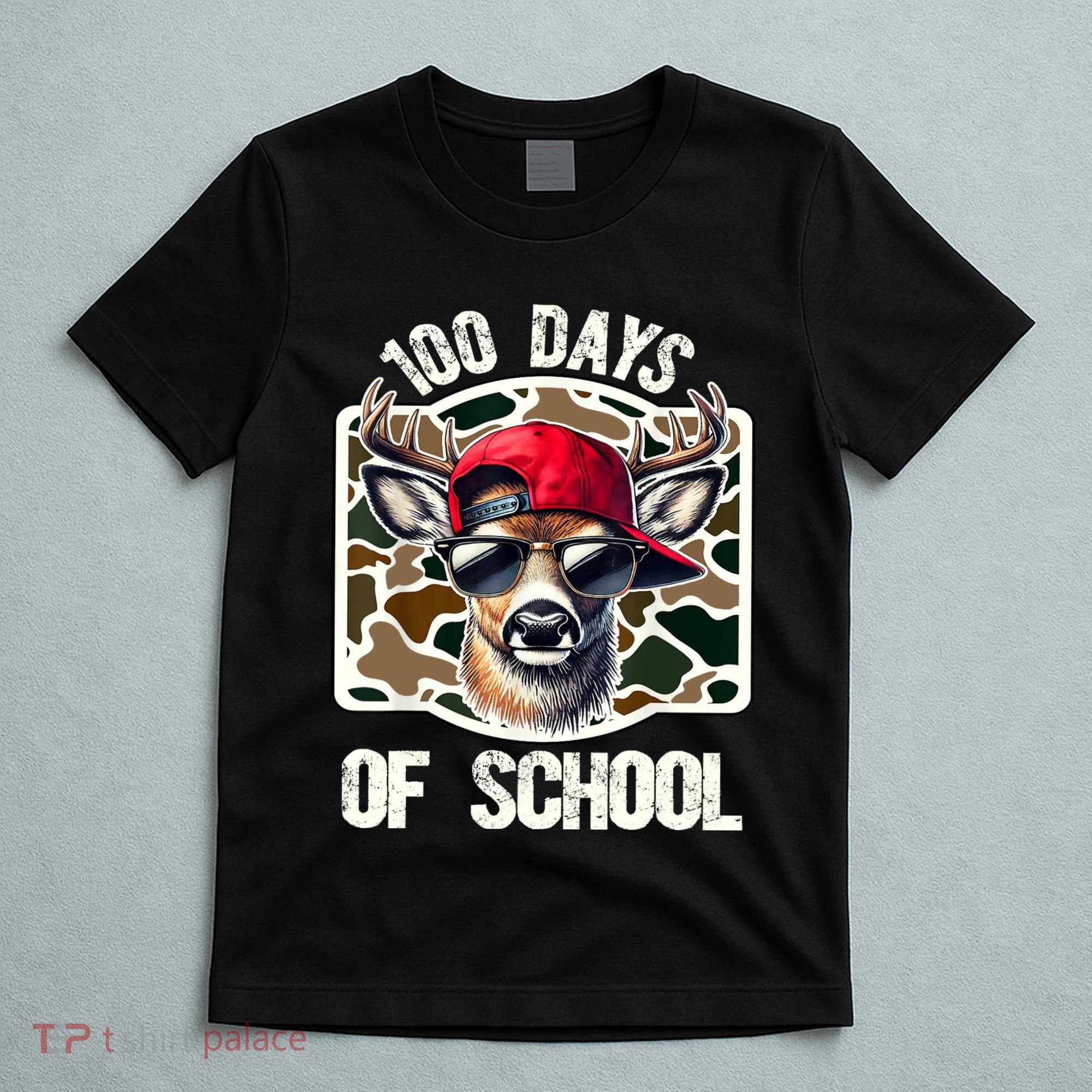 100 Days Of School Deer Hunting Deer Camo Hunter T-Shirt
