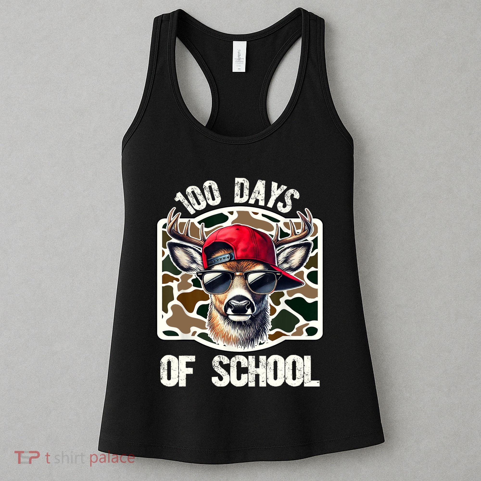 100 Days Of School Deer Hunting Deer Camo Hunter Women's Tank Top
