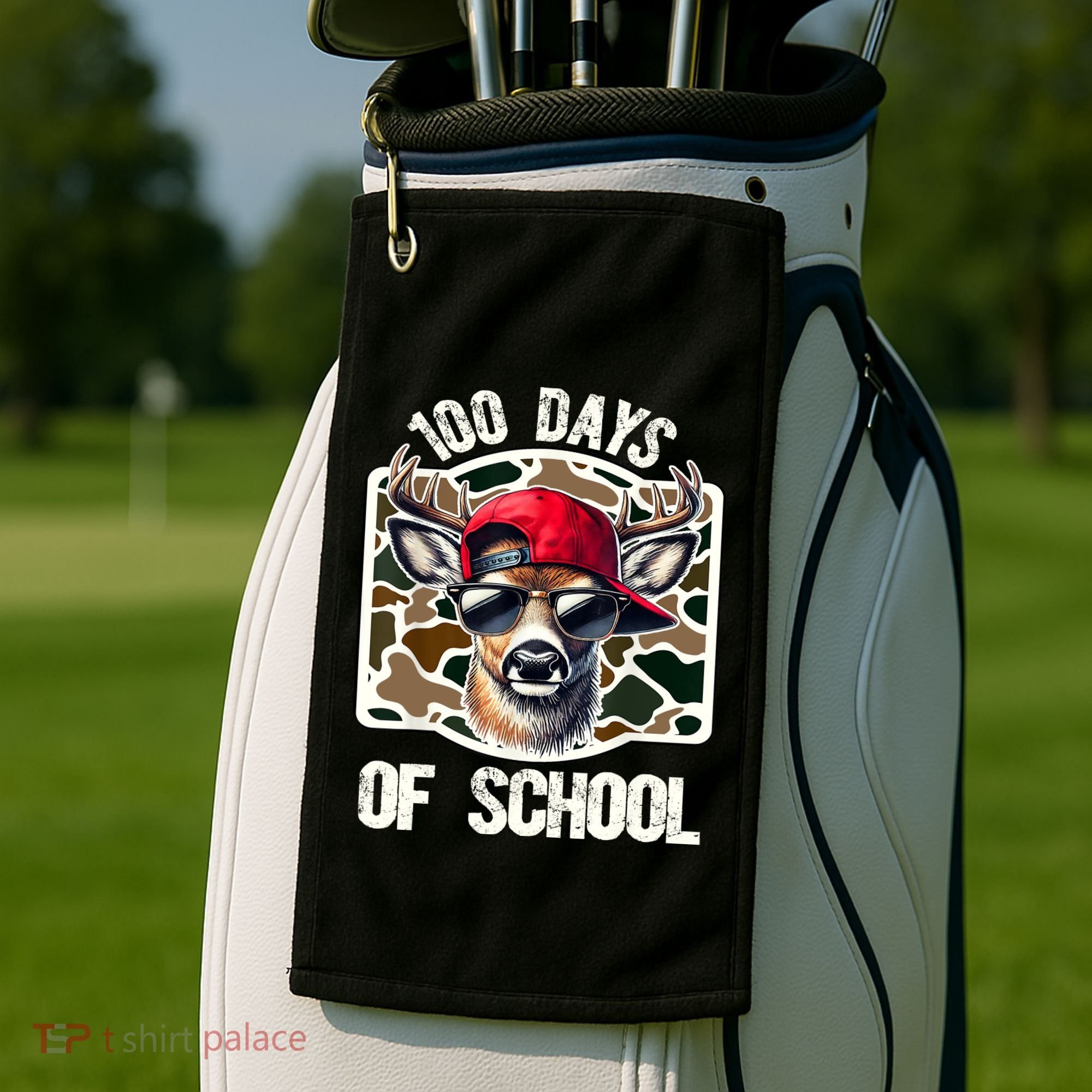 100 Days Of School Deer Hunting Deer Camo Hunter Golf Towel