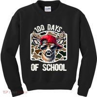 100 Days Of School Deer Hunting Deer Camo Hunter Kids Sweatshirt thumb 0