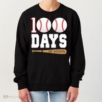 100 Days Of School Baseball Bat And Ball Women's Sweatshirt thumb 0