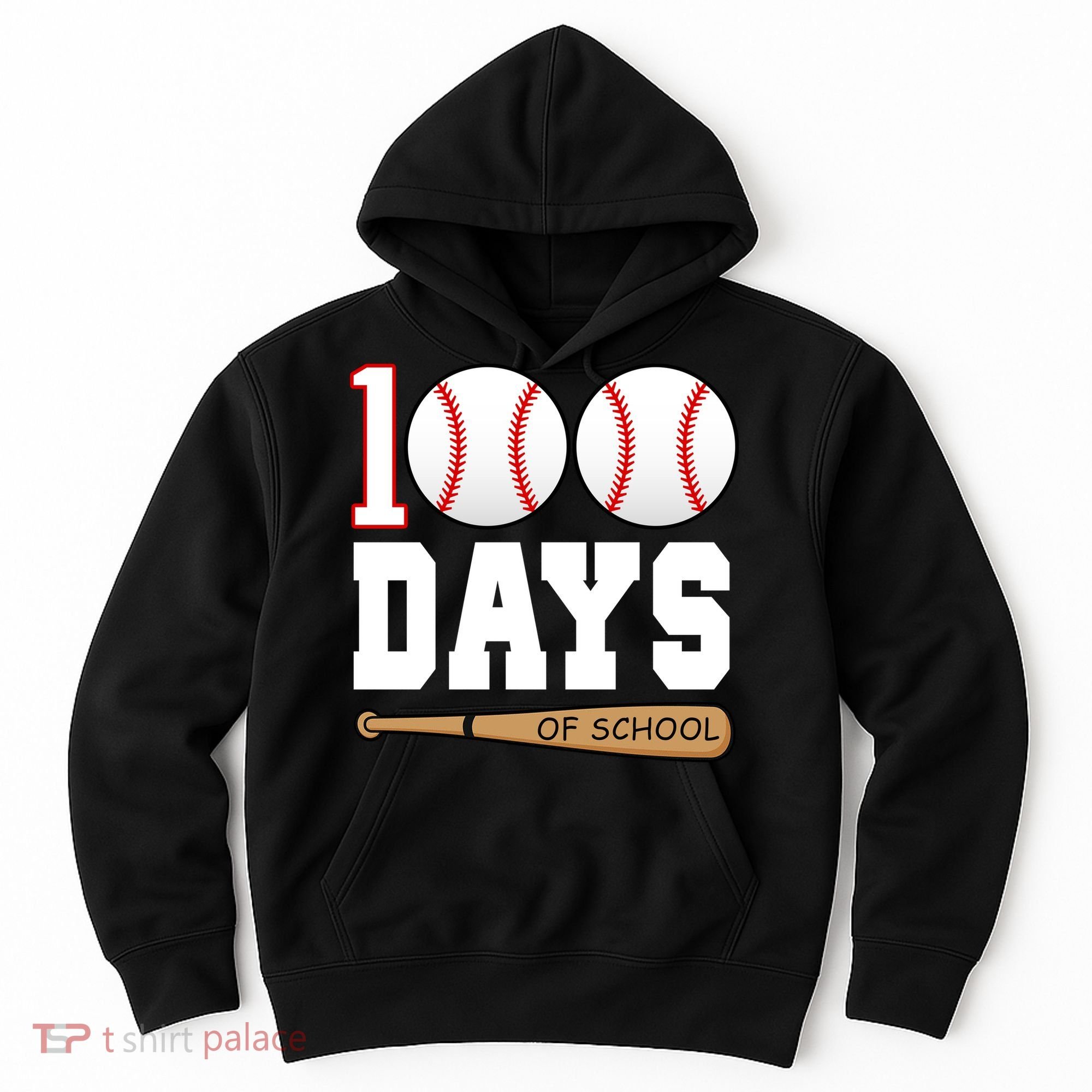 100 Days Of School Baseball Bat And Ball Hoodie