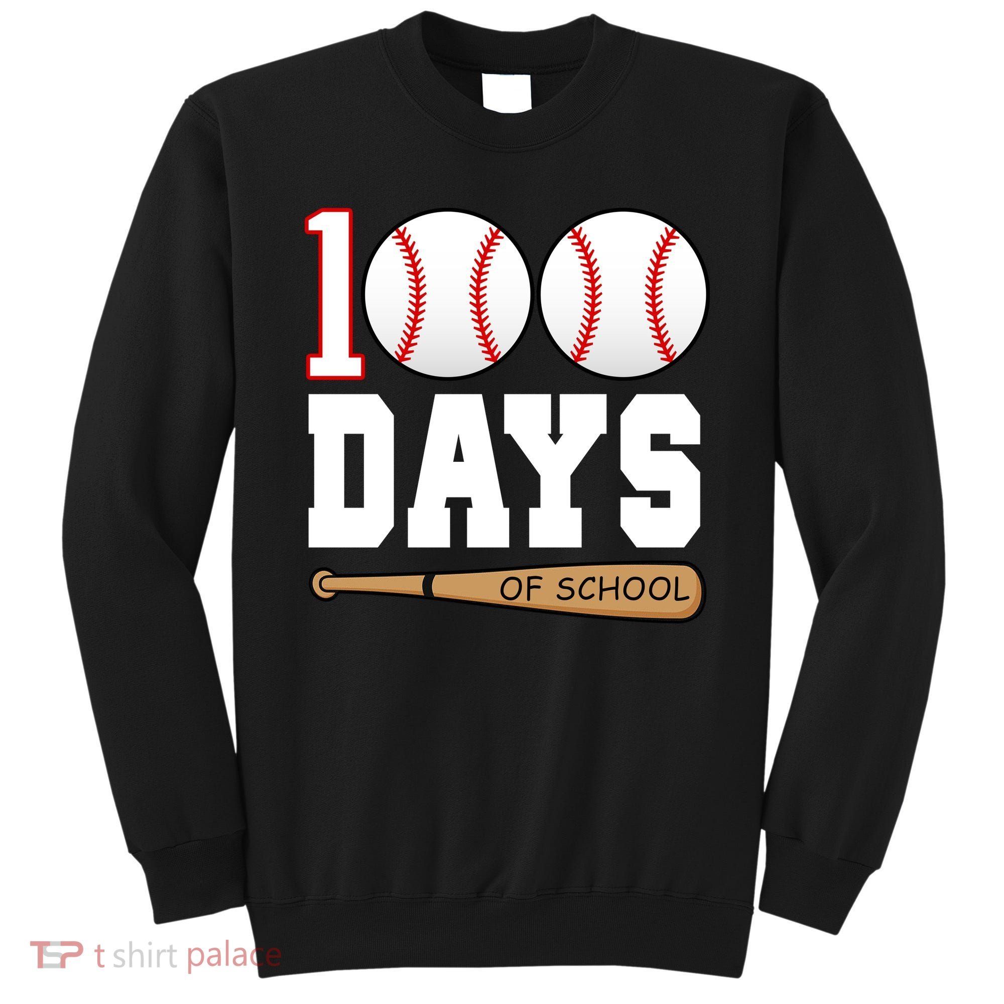 100 Days Of School Baseball Bat And Ball Sweatshirt