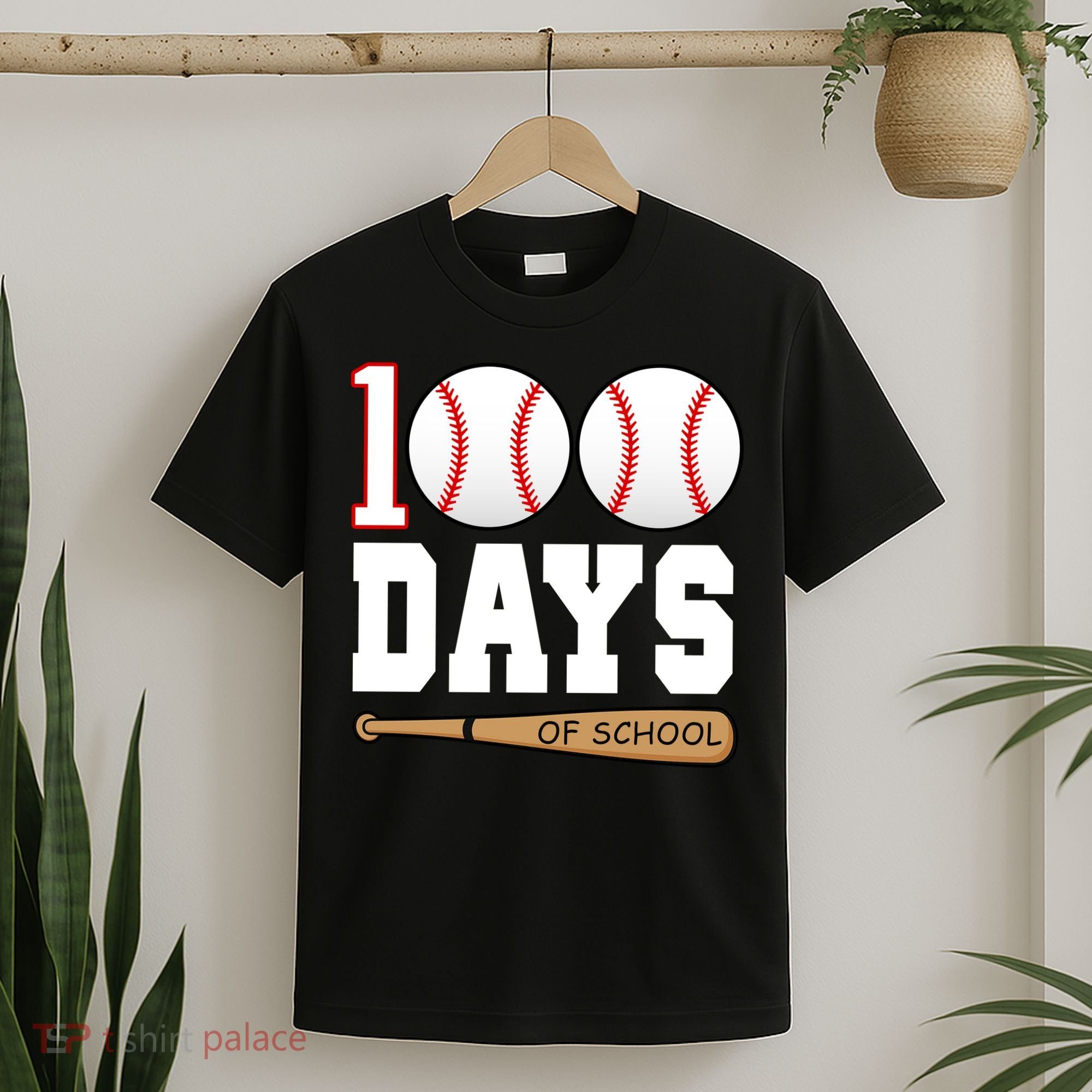 100 Days Of School Baseball Bat And Ball T-Shirt