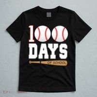 100 Days Of School Baseball Bat And Ball T-Shirt thumb 5