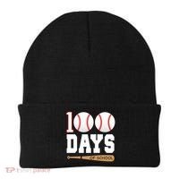 100 Days Of School Baseball Bat And Ball Beanie thumb 0