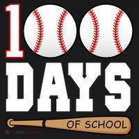 100 Days Of School Baseball Bat And Ball Women's Hoodie thumb 2