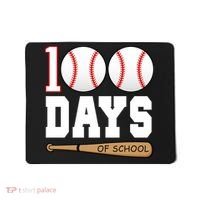100 Days Of School Baseball Bat And Ball Mousepad thumb 0