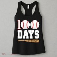 100 Days Of School Baseball Bat And Ball Women's Tank Top thumb 3