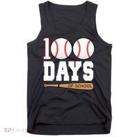 100 Days Of School Baseball Bat And Ball Tank Top thumb 0