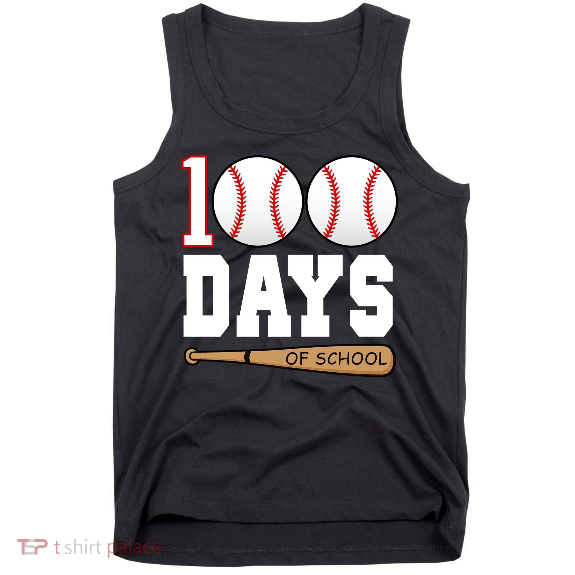 100 Days Of School Baseball Bat And Ball Tank Top
