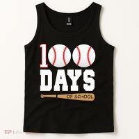 100 Days Of School Baseball Bat And Ball Tank Top thumb 2