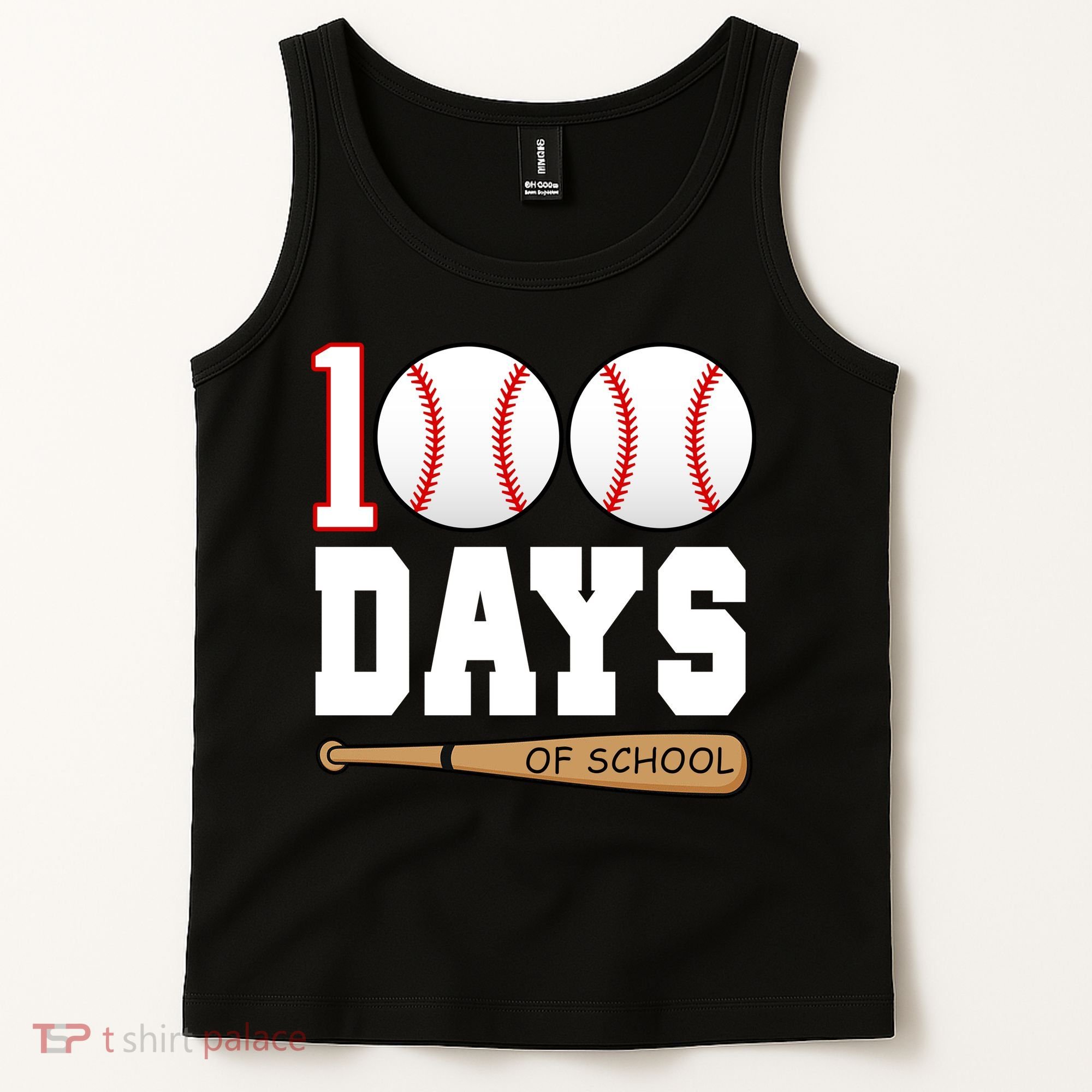 100 Days Of School Baseball Bat And Ball Tank Top