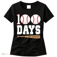 100 Days Of School Baseball Bat And Ball Women's T-Shirt thumb 0