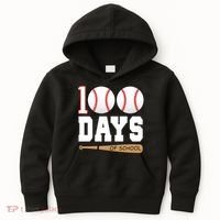 100 Days Of School Baseball Bat And Ball Kids Hoodie thumb 0