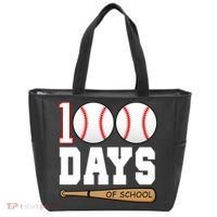 100 Days Of School Baseball Bat And Ball Tote Bag thumb 0