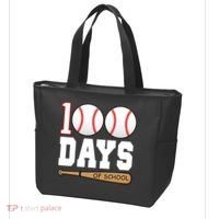 100 Days Of School Baseball Bat And Ball Tote Bag thumb 3