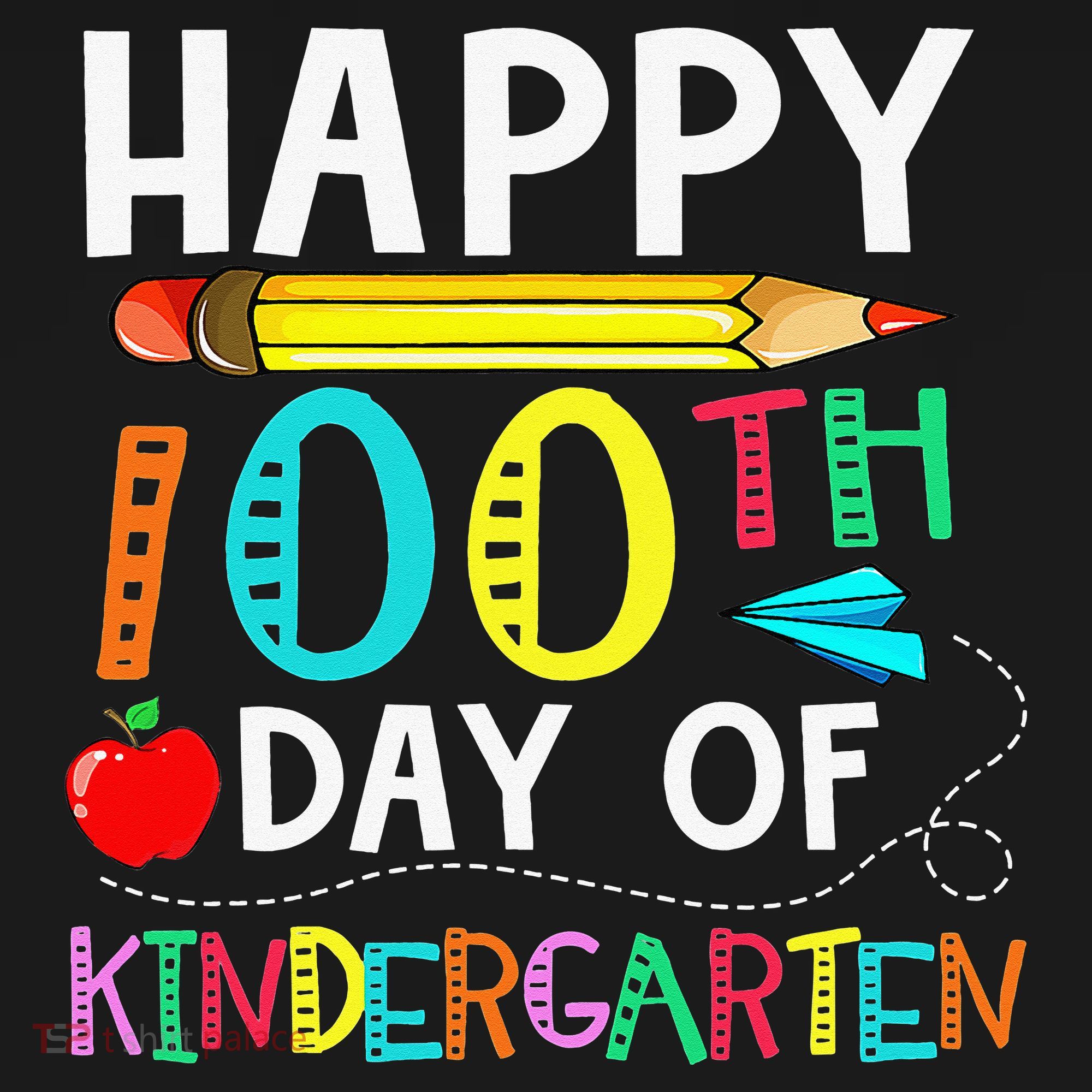 100 Days Of Kindergarten Happy 100th Day Of School T-Shirt