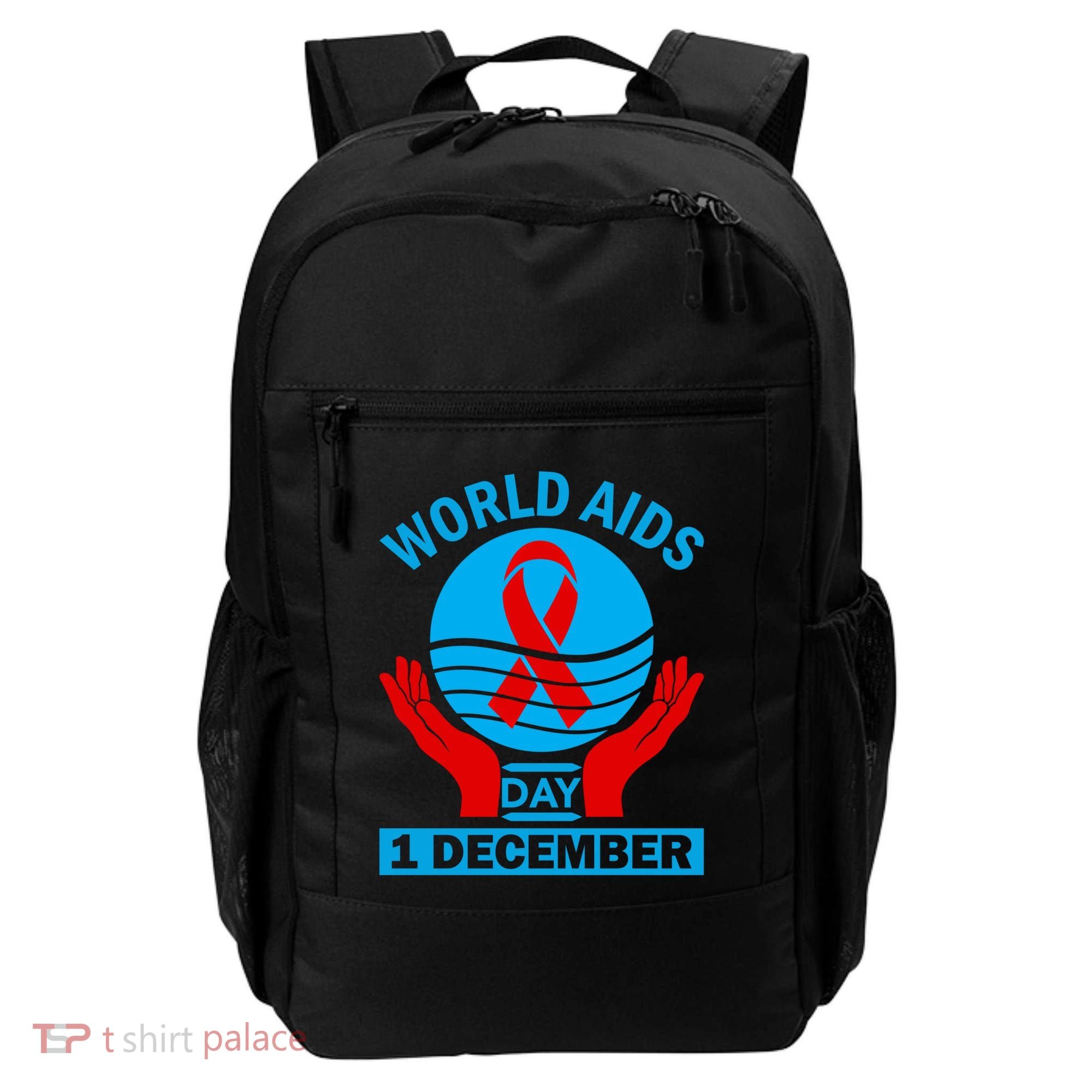 1 Dec Red Ribbon Day Support For World Aids Day Awareness Cute Gift Backpack