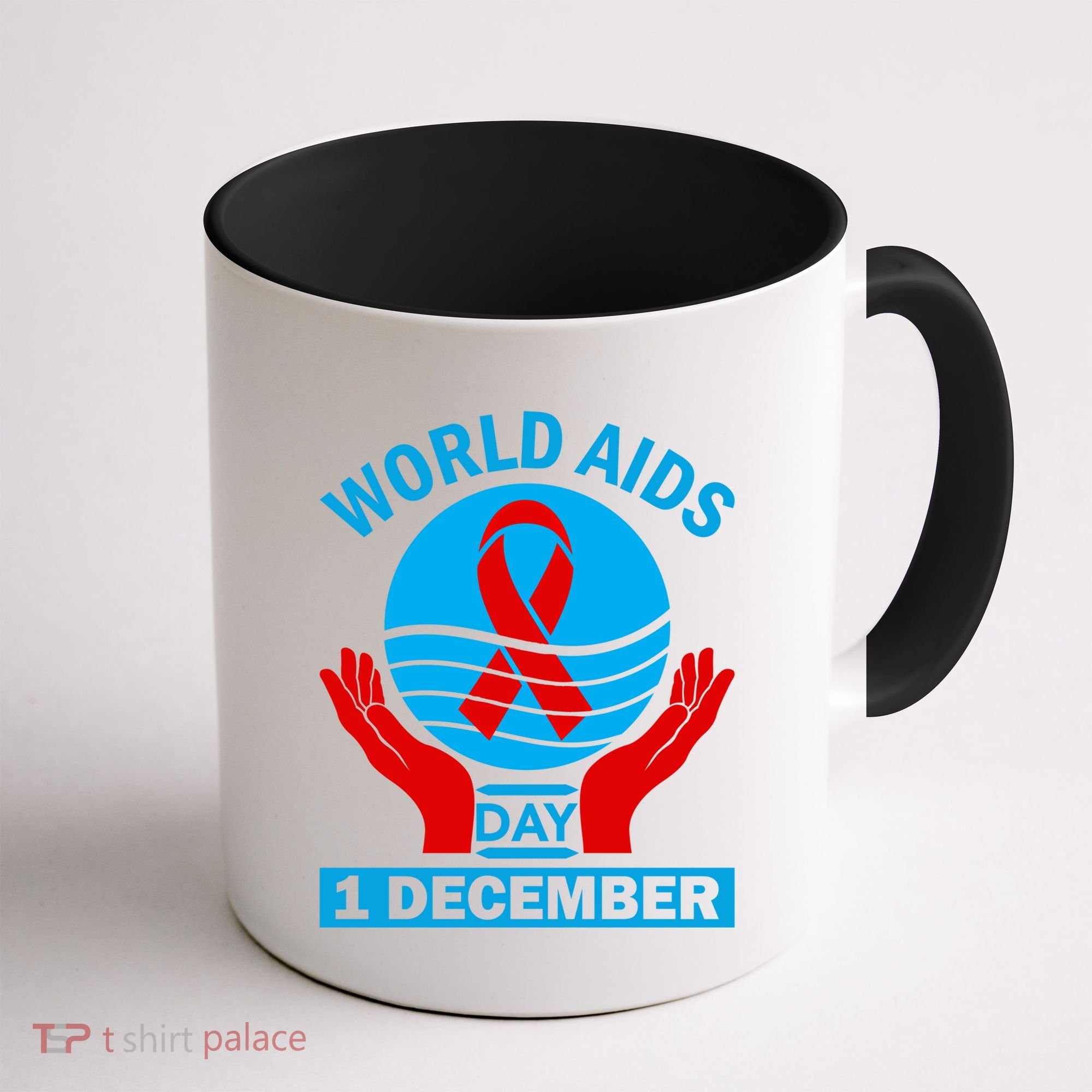 1 Dec Red Ribbon Day Support For World Aids Day Awareness Cute Gift Coffee Mug
