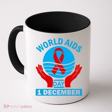 1 Dec Red Ribbon Day Support For World Aids Day Awareness Cute Gift Coffee Mug