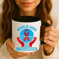 1 Dec Red Ribbon Day Support For World Aids Day Awareness Cute Gift Coffee Mug thumb 3