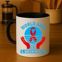 1 Dec Red Ribbon Day Support For World Aids Day Awareness Cute Gift Coffee Mug thumb 4